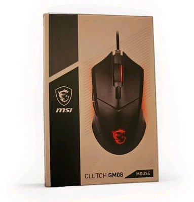 MSI Clutch GM08 Gaming Mouse Red Black RGB Wired Computer Mouse - Image 1 of 4