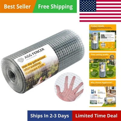 Rollo de pantalla de malla de alambre de tela de herrajes galvanizados de 1/8 pulgadas 16 pulgadas x 10 pies Foto 1 de 4