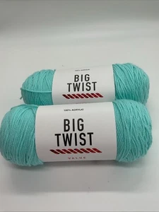 Big Twist Value Garn Menge 2 Knäuel Farbe Aqua je 6 Unzen Neu - Bild 1 von 5