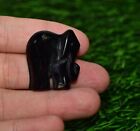 Black Onyx Elephant Stone, Reiki Healing Stone Carved Natural Gemstone