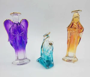 Living Quarters Blown Glass Angel Nativity Virgin Mary Joseph Jesus Figurine Lot - Picture 1 of 13