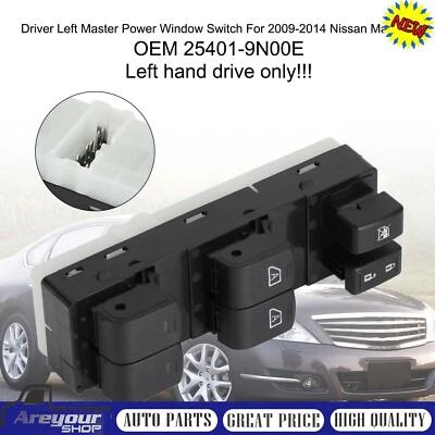 Driver Left Master Power Window Switch For 2009-14 Nissan Maxima 25401-9N00E  .. Foto 1 de 4