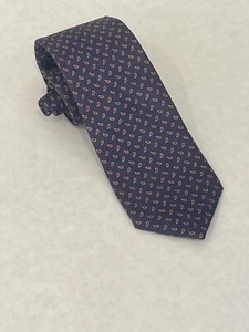 Nordstrom Blue Hand Made 100% Silk Men’s Geometric Neck Tie Made In England - Picture 1 of 3