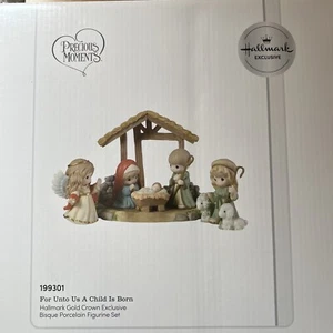 Precious Moments 199301 For Unto Us A Child Is Born Hallmark Exclusive Nativity - Picture 1 of 12