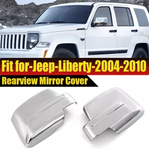 Tapa de cubierta de espejo retrovisor lateral cromada adicional para Jeep Liberty 2004-2010 2x - Imagen 1 de 10