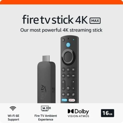 Amazon Fire TV Stick 4K Max - 2nd Gen Ultra HD 16GB Supports Wi-Fi 6 (2023) - Image 1 of 2