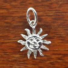 Smiley Face Sun Sterling Silver Charm