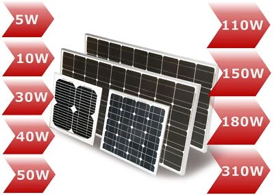 Solarmodul Solarpanel 12/ 24V 5 10 30 40 50 130 150 170 180 190 200 410Watt Mono - Bild 1 von 4