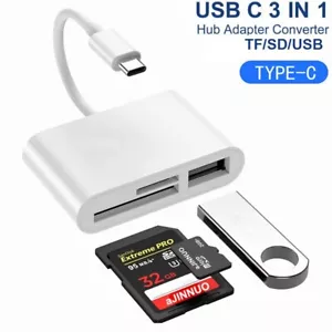 3in1 USB Stick SD TF Card Reader Type C OTG Adapter For iPhone15 Pro Max 15 PLus - Picture 1 of 15