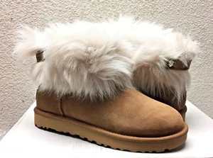 UGG CLASSIC VALENTINA CHESTNUT SUEDE FULLY FUR LINE Boot US 5 / EU 36 / UK 3 - Picture 1 of 7