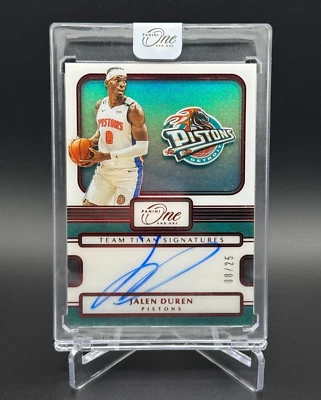 Jalen Duren 💥🏀 RC TEAM TITANS ON-CARD AUTO RED /25! 22-23 Panini One & One NBA - Image 1 of 3
