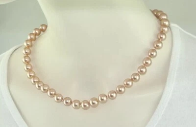 Perlenkette  Zuchtperlen / Gold-Verschluss 8 Karat / ca. 50,0 cm Perlen 9,2 mm - Bild 1 von 4