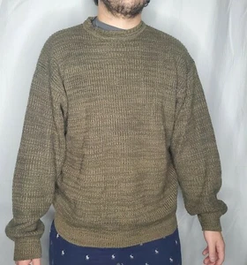 Vintage Munsingwear Pullover Rundhals dick Grobstrick groß neutral oliv - Bild 1 von 4