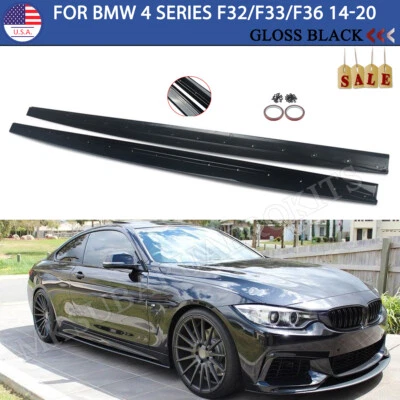Gloss Black Side Skirt For 14-20 BMW 4 Series F32 F33 F36 428i 430i 440i M Sport Foto 1 de 4