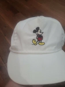 Vintage 80s Mickey Mouse Walt Disney Strapback Rope Hat Made In USA - Picture 1 of 5