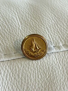 Vintage Brass Button SAILBOAT Logo Steiner Uniform Co. NY - Picture 1 of 3