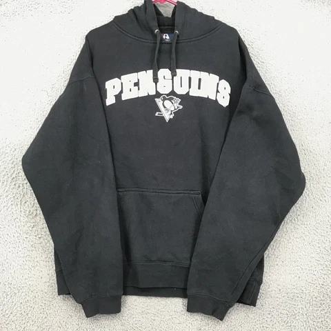 J America Sweater Adult XL Black NHL Pittsburgh Penguins Pullover Hoodie 28388 Cover