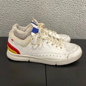 On Cloud Shoes Mens 8 White Red Orange The Roger Spin Tennis Sneaker Athletic - Picture 1 of 9