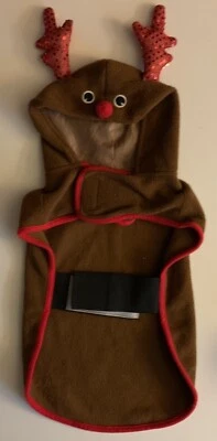 Disfraz de reno para perro gato mascota con capucha astas faciales correa ajustable talla mediana Foto 1 de 4