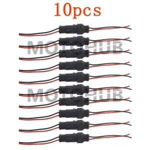 Kit de 10 juegos de enchufes de conector de cable eléctrico macho hembra impermeable para automóvil de 2 pines - Imagen 1 de 9