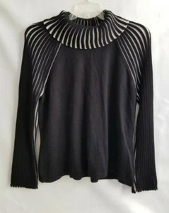 Angel Sabri Ozel Sweater Black Cowlneck Pullover Sleeves Black White Size XL NEW - Picture 1 of 8