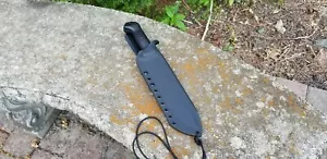 BK9 Kydex Sheath Taco style w/ Offset drop leather belt attachment (BK) 2.0 - Picture 1 of 9