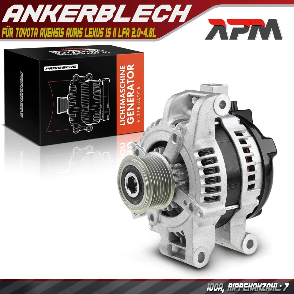 Generatore alternatore 100A per Toyota Avensis Auris Lexus IS II LFA 2.0-4.8L - Immagine 1 di 4