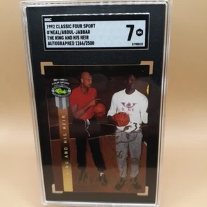 1992 Classic 4 Sport Shaquille O’Neal Kareem Abdul Jabbar Auto /2500 SGC 7 A GEM - Picture 1 of 11