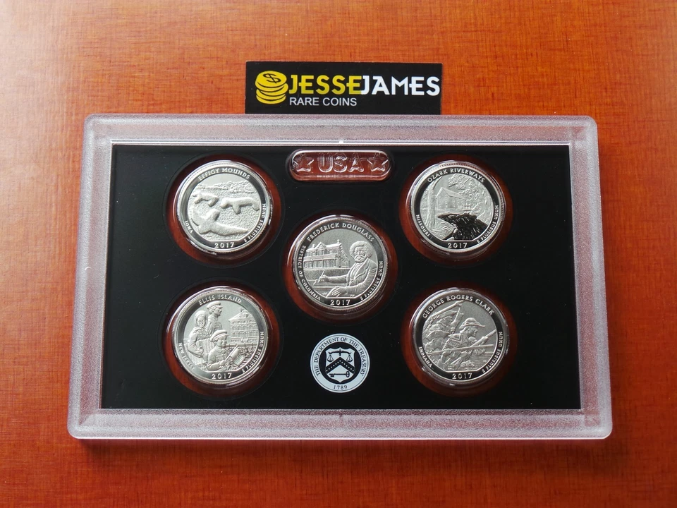 2017 S 5 COIN ENHANCED WASHINGTON ATB QUARTER SET FROM 225TH ANNIVERSARY - Image 1 of 2