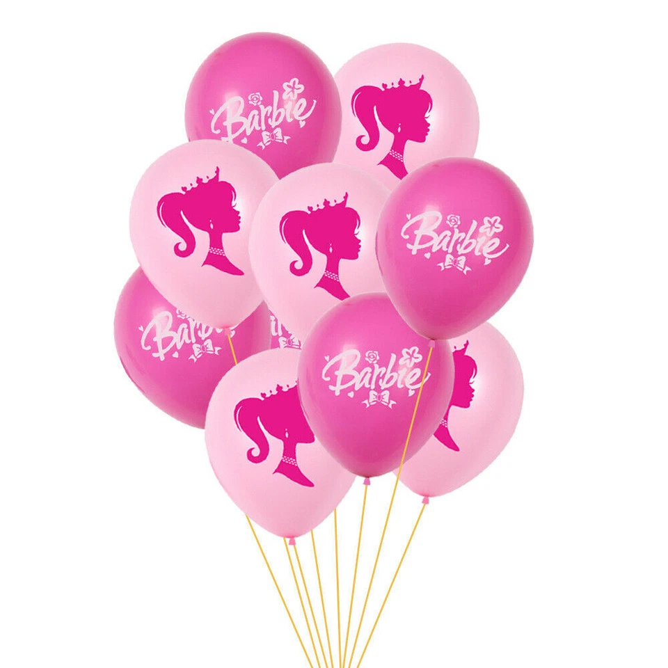 NEW BARBIE THEME 12 INCH LATEX BALLOONS SET LAST BAGS (10) - image 1 of 1