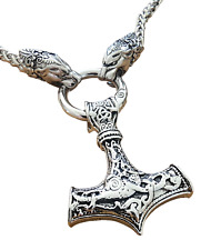 Men's Stainless Steel Norse Odin Viking Thor Hammer Mjolnir Pendant Necklace