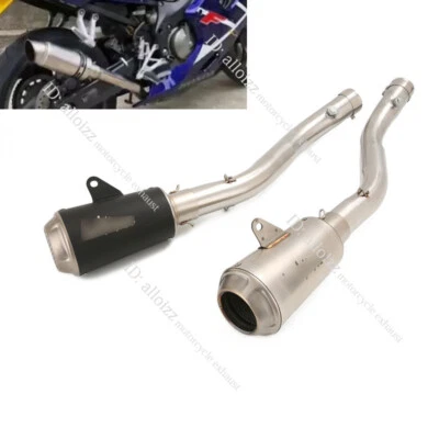 Slip For Honda CBR600F4i 2001-07 Mid Exhaust Pipe Motorcycle 51mm Black Muffler - Image 1 of 4