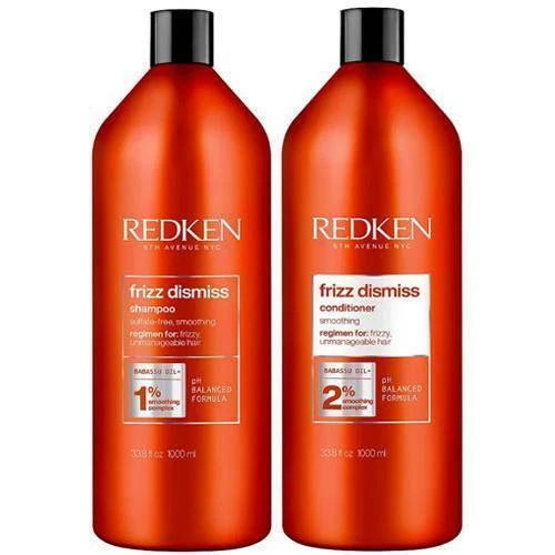 REDKEN Frizz Dismiss SHAMPOO & CONDITIONER LITER SET 33OZ EACH - Image 1 of 1