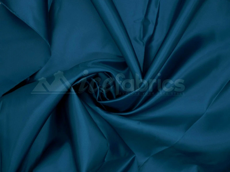 Teal Bridal Satin Fabric Silky By The Yard- Soft Thick Satin-  - Image 1 of 3