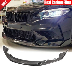 For BMW F87 M2 Competition M2C 18-20 Real Carbon Fiber Front Bumper Lip Spoiler - Picture 1 of 12