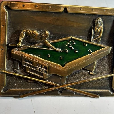 Vintage 1984 Bergamot Brass Works Pool Playing Belt Buckle Billiards Taiwan - Image 1 of 4