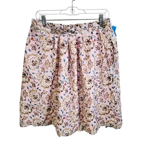 Bella Bird Size L Midi Skirt Pink Multifloral Cottagecore Prairie Modest Boho - Picture 1 of 5