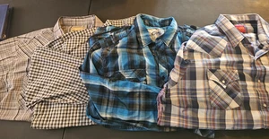 Lote de 4 camisas occidentales para hombre talla XXL 2XL Plains Chalc Wrangler cuadros - Imagen 1 de 20