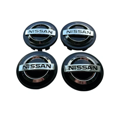 4x Tapacubos negros con logotipo cromado para llantas tapacubos Nissan Sentra Foto 1 de 3