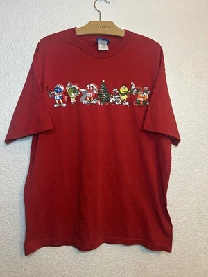 Camiseta M&M’s Navidad Vacaciones Divertida Roja Gráfica Para Hombre XL Foto 1 de 4