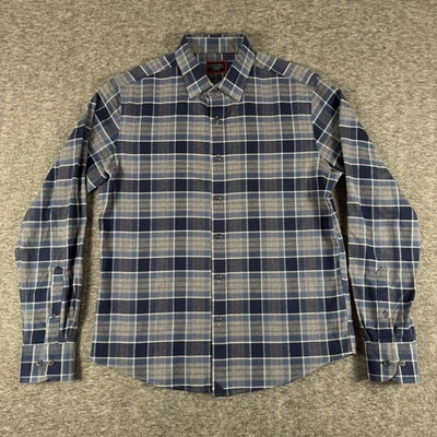 UNTUCKit Shirt Mens Medium Blue Gray Plaid Sonoran Slim Fit Wrinkle Free Flannel - Image 1 of 4