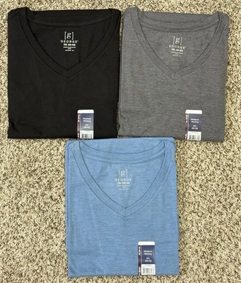 Nuevo PACK de 3 camisetas George para hombre cuello en V camiseta absorbente de humedad talla 50-52 2XL (G4) Foto 1 de 4