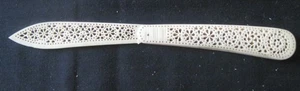 Vintage Folding Carved Letter Opener Ivory Color - Picture 1 of 5