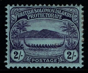British Solomon Islands 1908 Small Canoes 2/- Two Shillings purple SG15 Mint - Picture 1 of 1