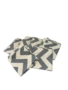 West Elm grau grau Biege creme Chevron 100 % Baumwolle Menge 6 Vorhang Paneele 84x48 - Bild 1 von 10