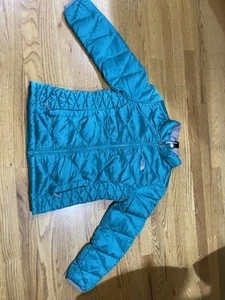 Girls The North Face Quilted Puffer Down Jacket Teal Size 14-16 L Large - Picture 1 of 10