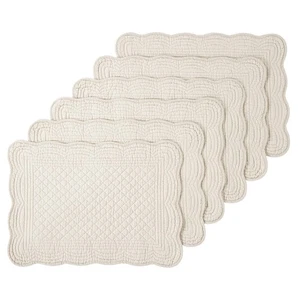 MABOZOO 100% Cotton Quilted Placemats Set of 6,Washable Cloth Table Placemats... - Picture 1 of 8