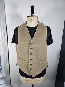 Christopher Dawes Reversible Vest Men's Medium Moleskin Wool Country England - Picture 1 of 18