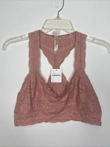 Free People Intimate Mauve Stevie Spitzenbesatz Stretch Bralette Neu mit Etikett Größe L Neckholder - Bild 1 von 7