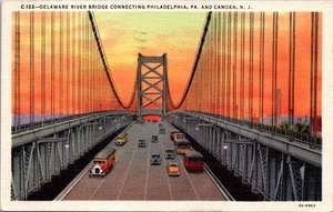 Delaware River Bridge che collega Philadelphia Pa e Camden N J 2 novembre 1948 lino - Foto 1 di 4